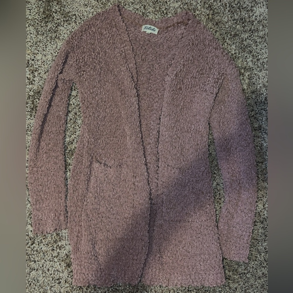 Cozy Mauve Knit Cardigan